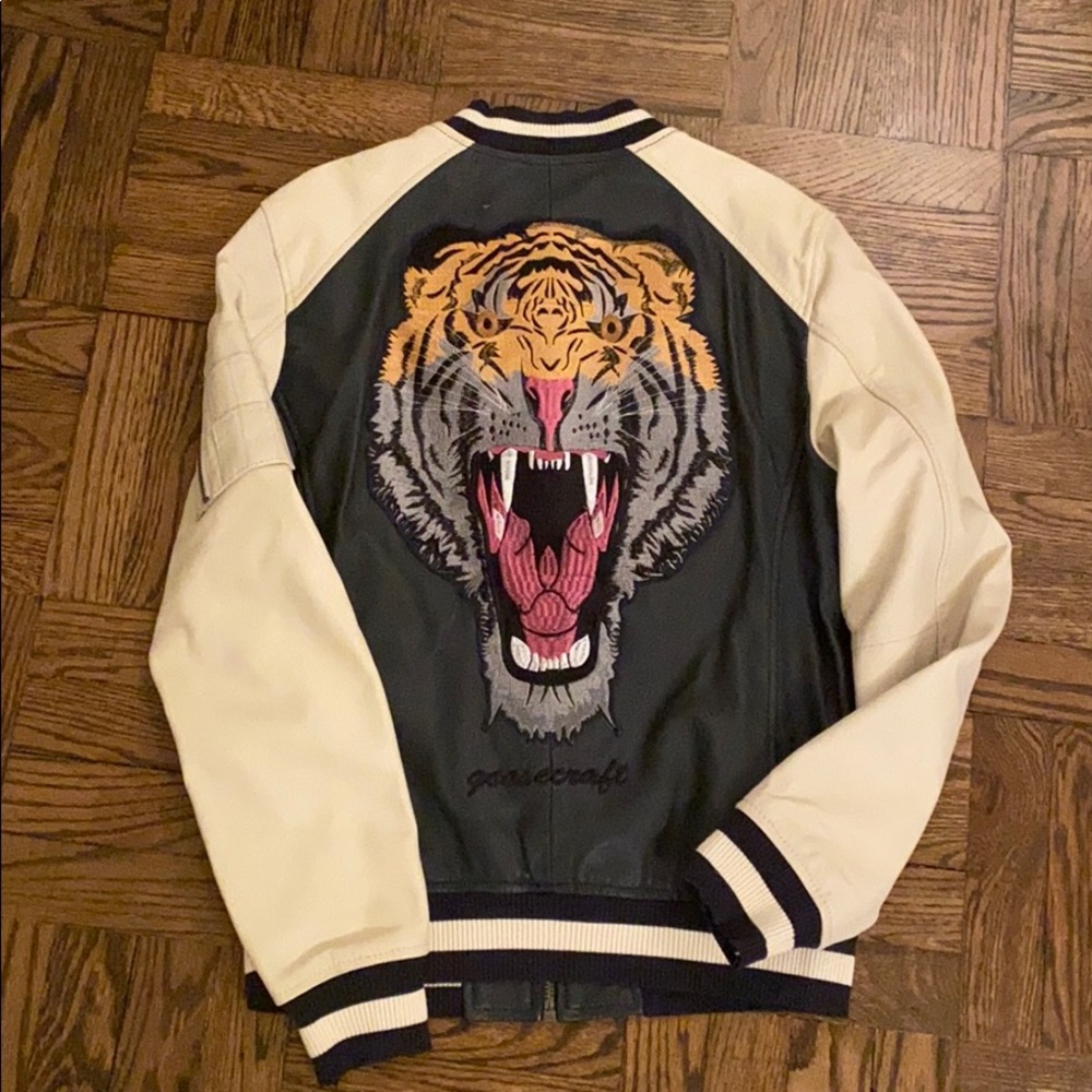 Goose Craft Leather Bomber Jacket